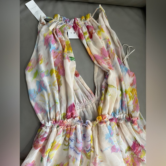 NWT - Zara Women’s Floral Print Chiffon Maxi Dress - Size L - Picture 11 of 13